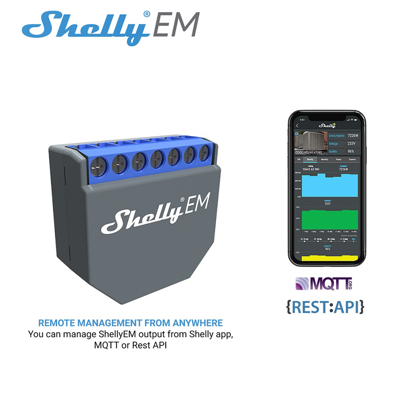 Smart Home Switch - SHELLY EM Wifi Akıllı Yaşam Kontrol