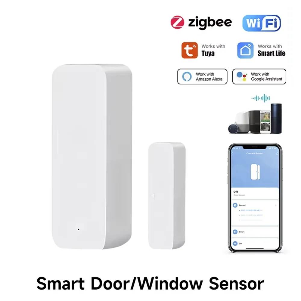 Smart Home Zigbee Gateway - Tuya Zigbee/WiFi Manyetik Kapı Pencere Sensörü
