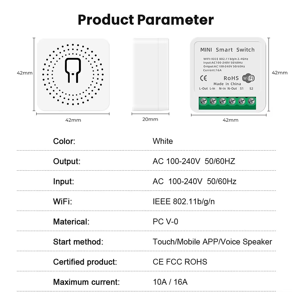 Tuya Mini 16A WiFi anahtarı ak - Smart Home Proxmox incelemesi ve fiyatı